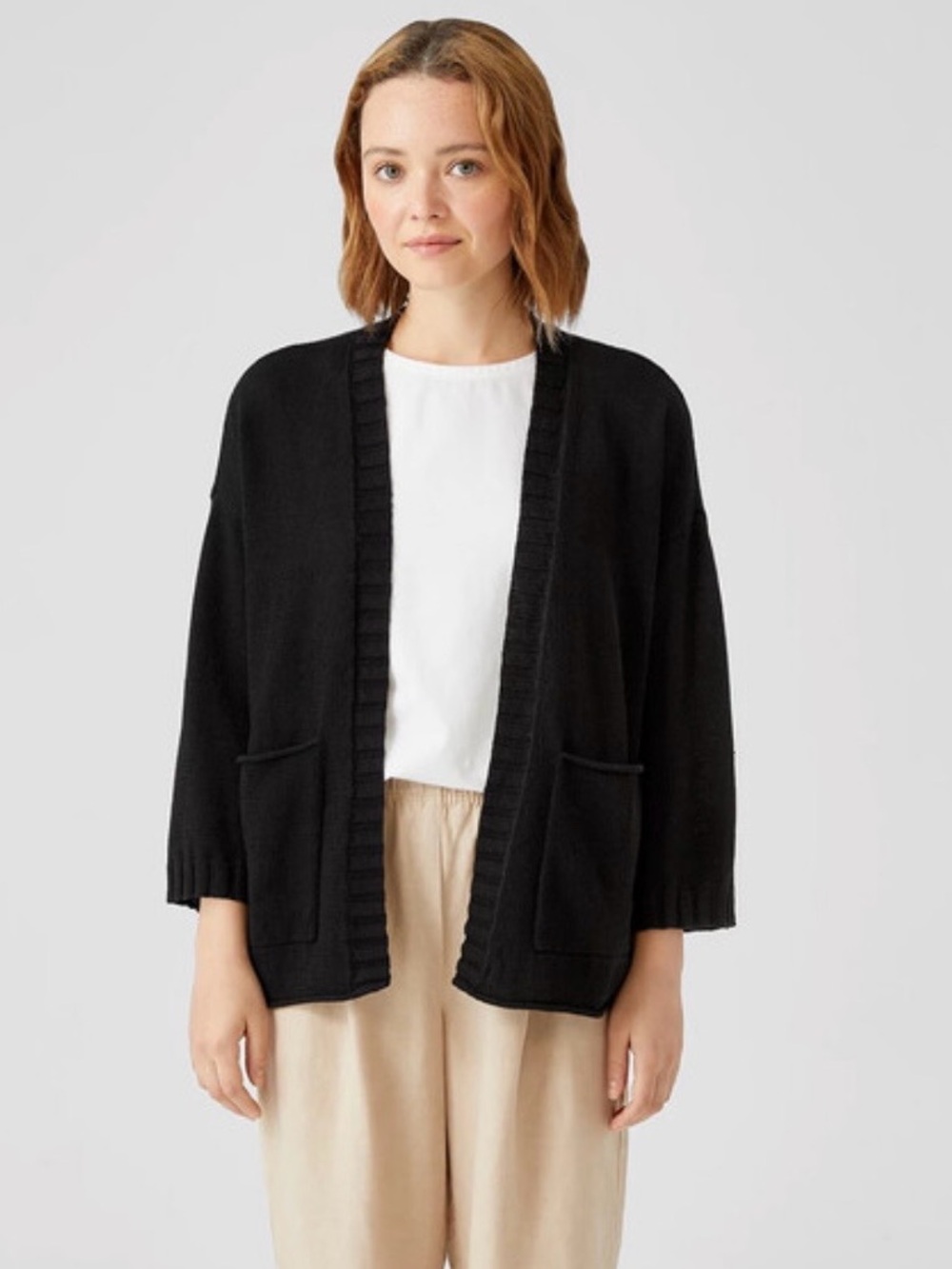 Eileen Fisher 100% Organic Linen Cotton Cardigan Sz P/L